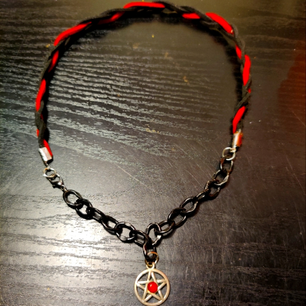 RARE Pentagram Satanic Star Wicca Emo Chain Vampire Pendant Charm Silver Witch